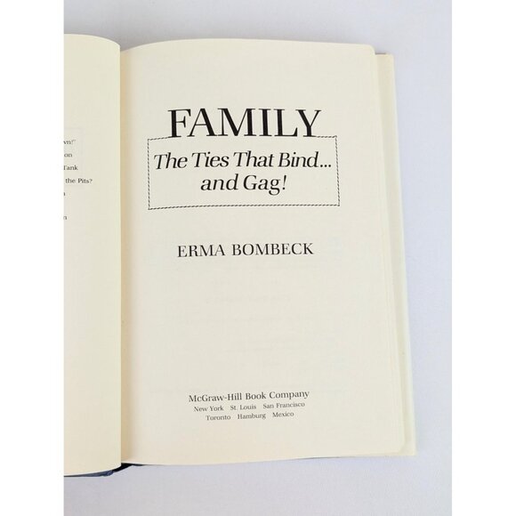 Erma Bombeck Family The Ties That Bind And Gag 1987 Hardcover with Dust Jacket - Picture 9 of 10